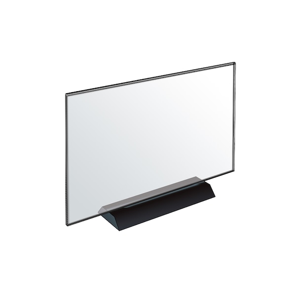 Acrylic Frame Sign Holder on Weighted Black Base 14"W x 8.5"H, PK2
